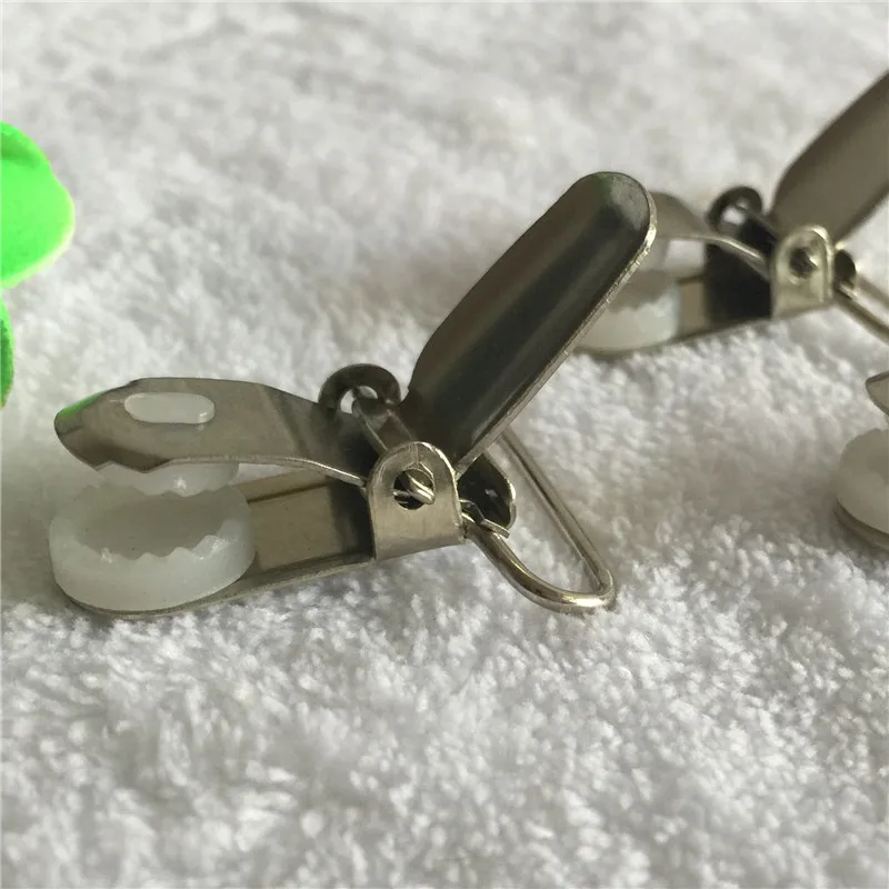 20 Pcs Metal Round with Insert Suspender Pacifier Clips Holder LEAD FREE