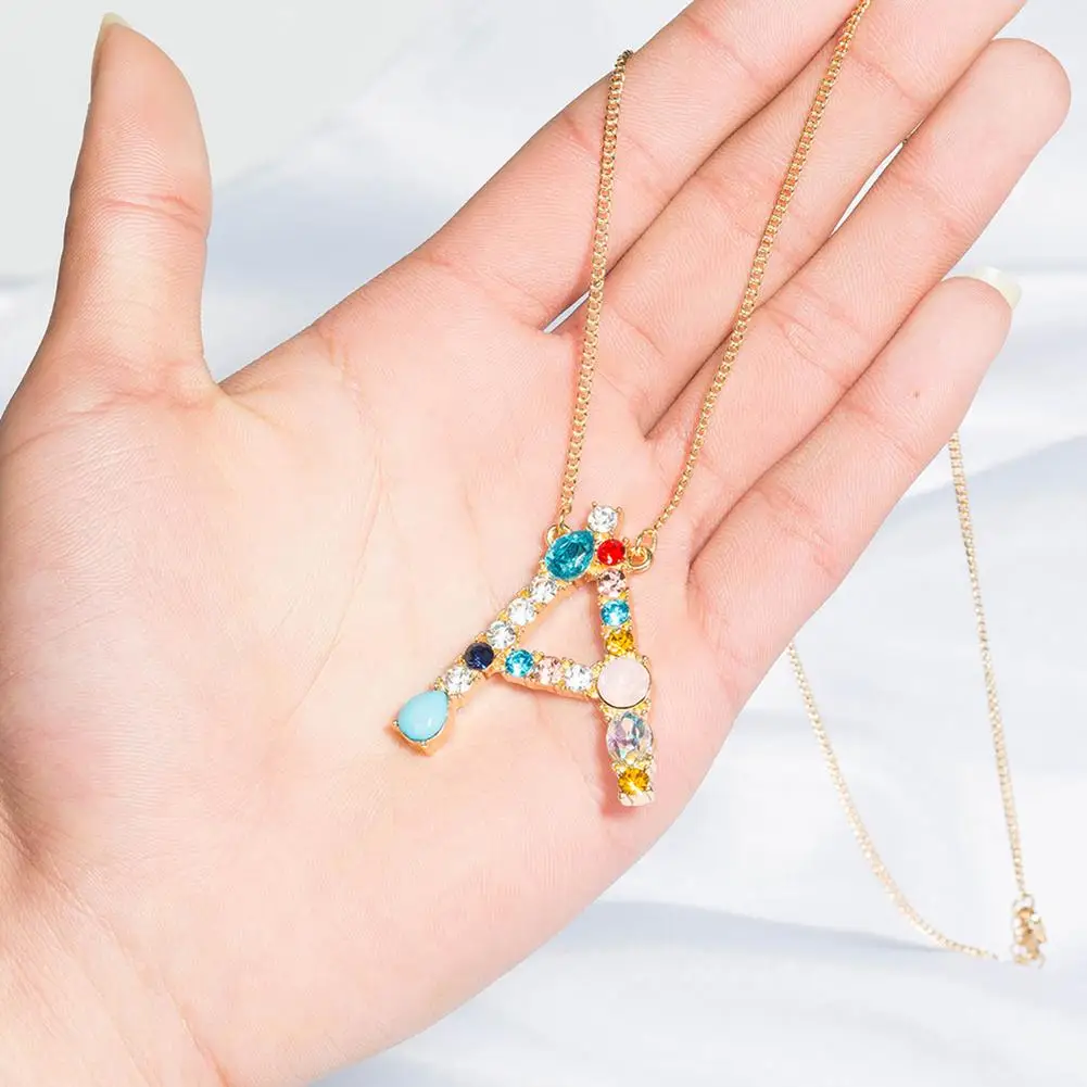 Hot Fashion Women A-Z Capital Letter Pendant Colorful Rhinestone Inlaid Necklace Jewelry Gift
Hot Fashion Women A-Z Capital Letter Pendant Colorful Rhinestone Inlaid Necklace Jewelry Gift