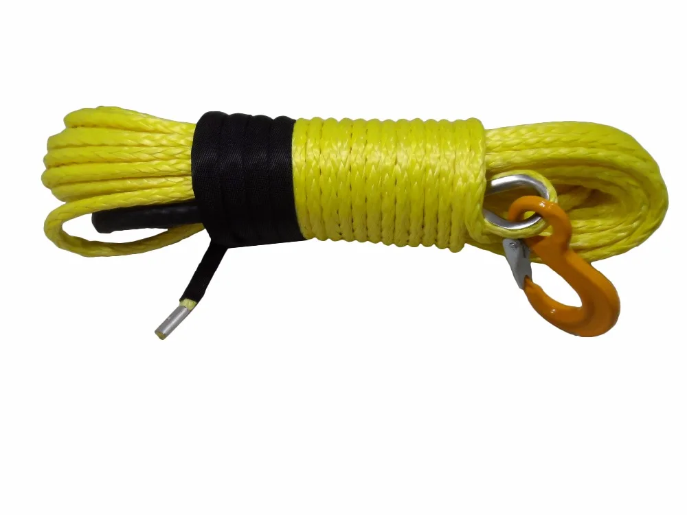 Yellow 10mm*30m Synthetic Rope,ATV Winch Cable,Rope for ATV Winch,ATV