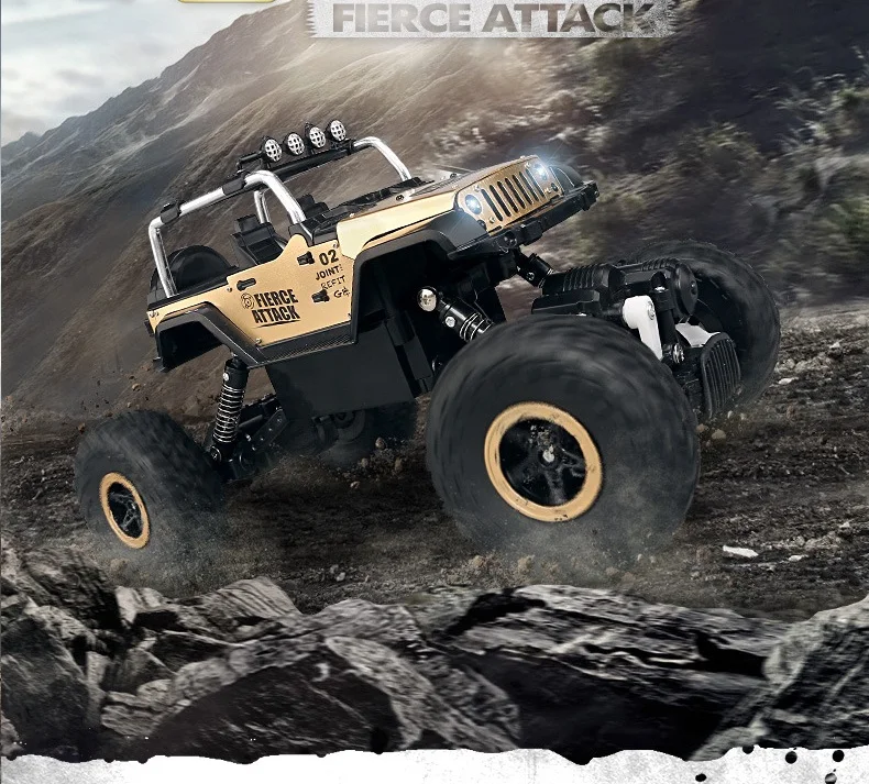 YUKALA 1/18 2,4G 4CH 4WD Rock Crawlers 4x4 вождение автомобиля пульт дистанционного управления модель внедорожника игрушки с светильник