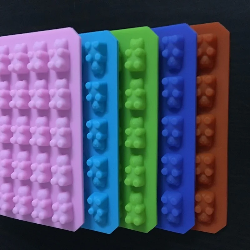 2016 Мода 50 Полости Силиконовые Gummy Bear Конфеты Шоколад Mold Maker Льда Лоток Желе Формы |