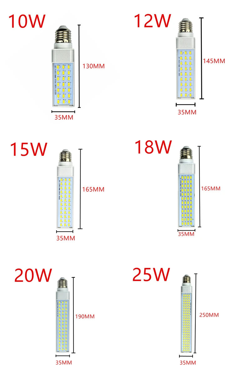 10 W 12 W 15 W 18 W 20 W 25 W E27 G24 G23 светодиодный Кукуруза лампа свет SMD 5730/5630 Spotlight 180 градусов AC85-265V горизонтальный разъем свет