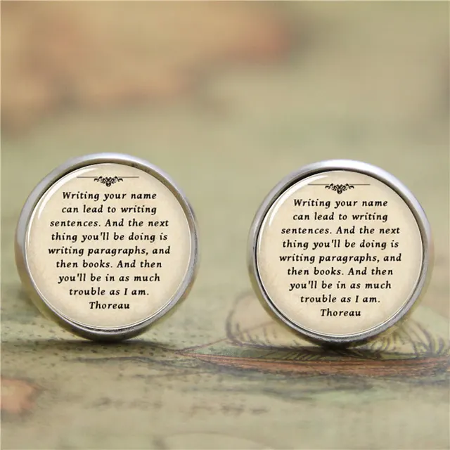 10pairs/lot Thoreau earring, writing your name can lead to writing