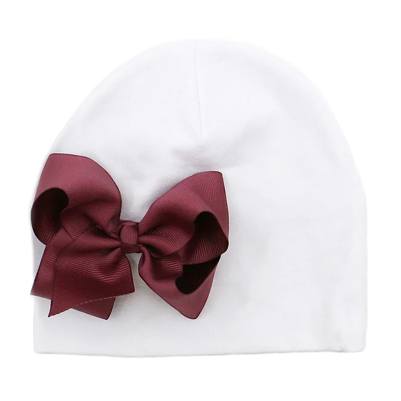 GZHilovingL/ Детские шапочки с большим бантом для новорожденных девочек; Детские шапочки с цветочным узором; весенне-зимняя мягкая хлопковая шапка для маленьких девочек