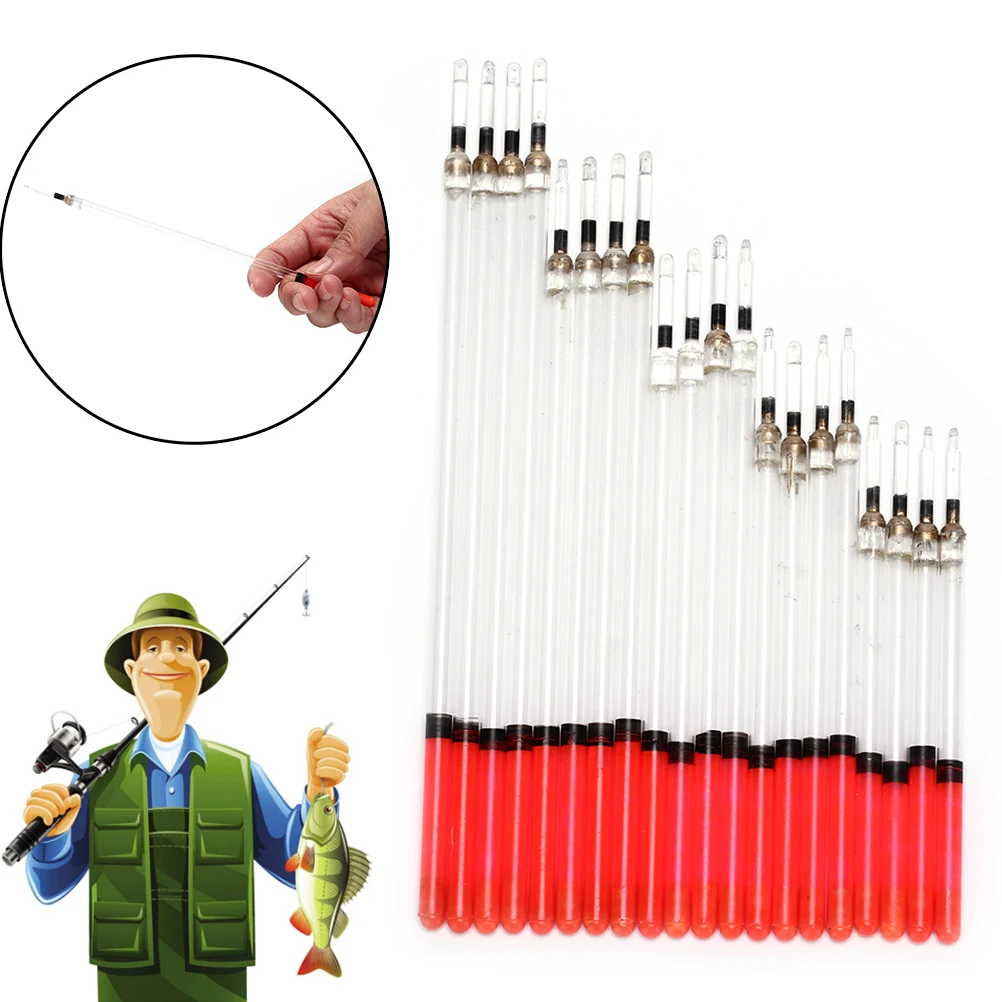 20pcs/lot Floating Stem Tube Set Kits Fishing Tackle Clear Crystal