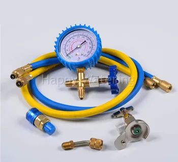 

Household/ Auto Refrigerant Fluoride Low Pressure Gauge+ 2PCS Feeding Tube+ British Adapter+ Corkscrew+ Low Pressure Connection