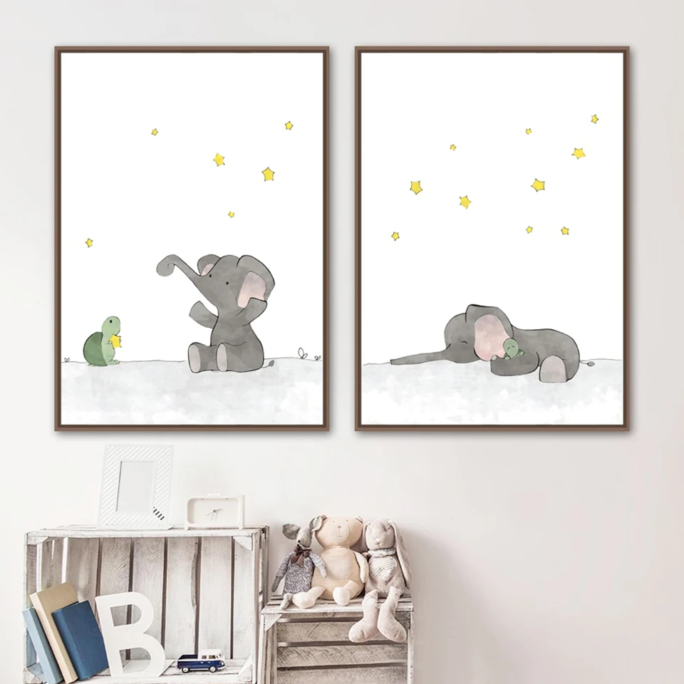 Moon-Turtle-Elephant-Star-Wall-Art-Canvas-Painting-Nordic-Posters-And-Prints-Cartoon-Animals-Wall-Pictures (1)