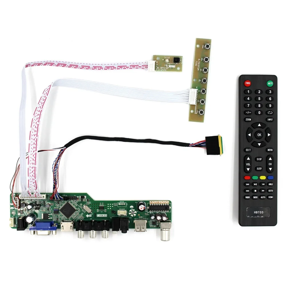 

TV HDMI VGA AV USB AUDIO LCD Controller Board For 10.1inch LTN101NT02 B101AW03 1024X600 LCD