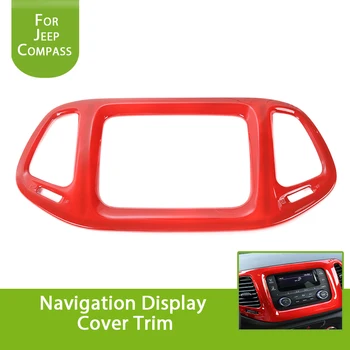 

For Jeep Compass 2017 Interior Accessories 3.5inch Dashboard Console Navigation Display Cover Frame Trim ABS