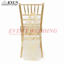 100 шт \ Набор Chiavari стул органза полоски ткани стул пояс галстук бабочка для украшение для свадьбы