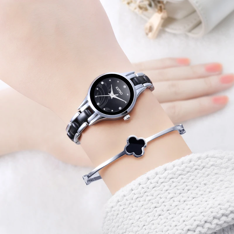 

Kimio luxury Fashion Women's watches quartz watch bracelet wristwatches stainless steel bracelet women watches with Gift Box