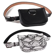 Женская поясная сумка со змеиным узором, женские карманы на ремне, для телефона, змеиная текстура, сумка поясная на молнии, кожа, высокое качество, Женская поясная сумка