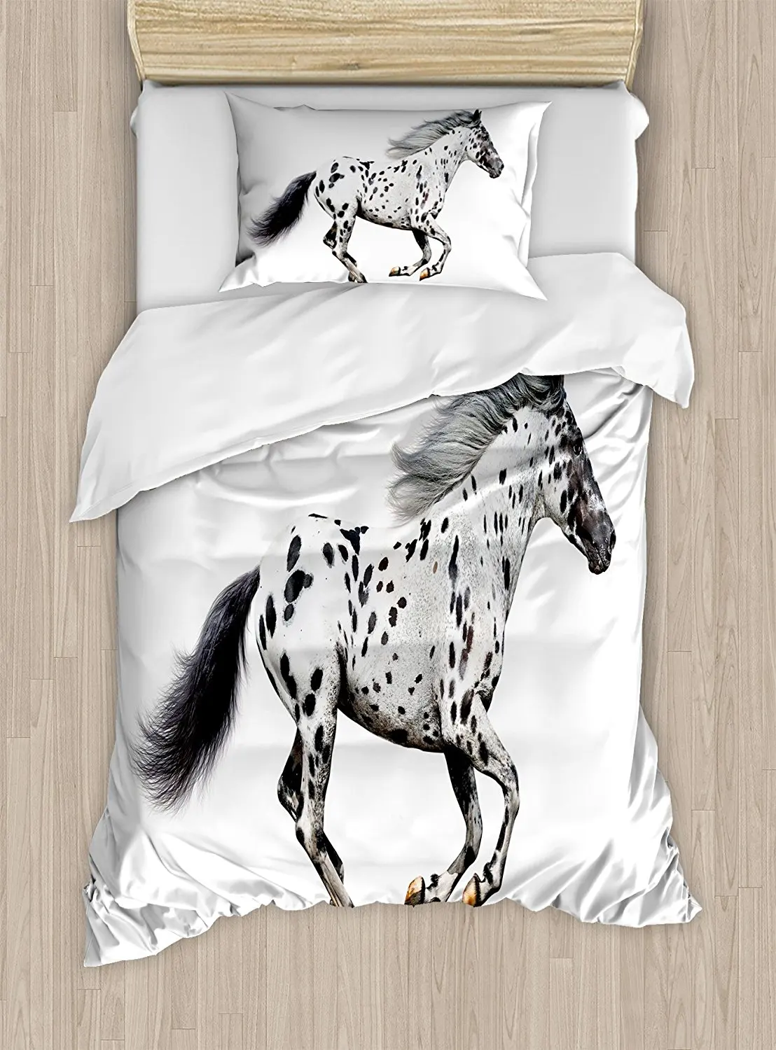 Horse Decor e Duvet Cover Set Powerful Appaloosa Stallion Graceful Royal Pure Blood Champion