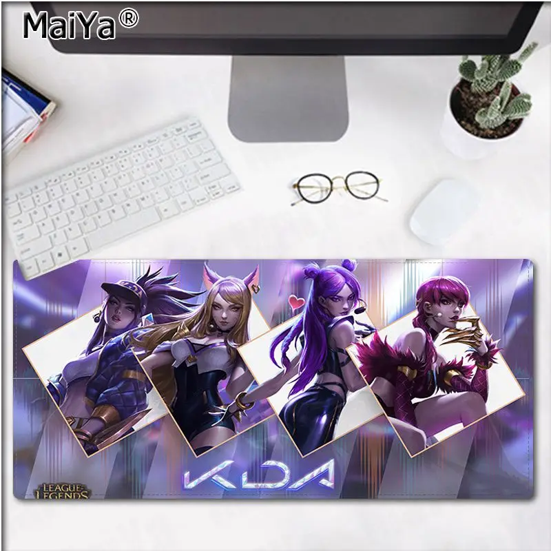 Maiya классный дизайн League of Legends KDA офисные мыши геймерский мягкий коврик для мыши большой коврик для мыши клавиатуры коврик - Цвет: Lock Edge 40X90cm