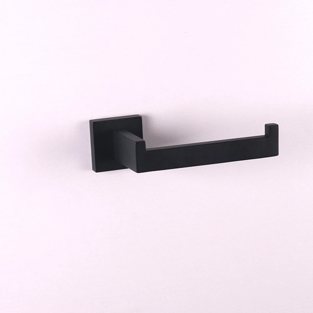 

2019 new Wall Hook Toilet Paper Roll Holder Matte Black 304 Stainless Steel Bathroom