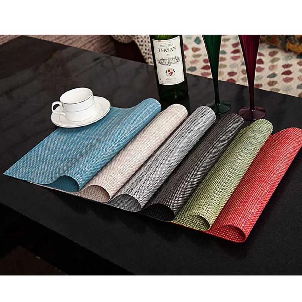4 Pcs/Lot Heat Resistant Kitchen Dinning Grid Table Placemat Ultra Thick Doilies Cup Mats Coaster P