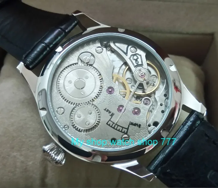 Зеленые светящиеся 44 мм parnis 6498/ST3621 17 jewels механические ручные ветер движение