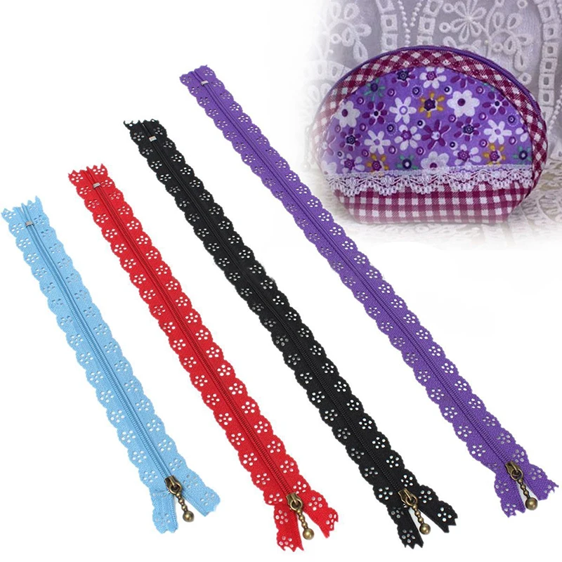 10pcs Nylon Mixed Color Lace Edge Zipper Puller DIY Craft Zip Tailor For Bag Garment Sewing Tool Random Colors