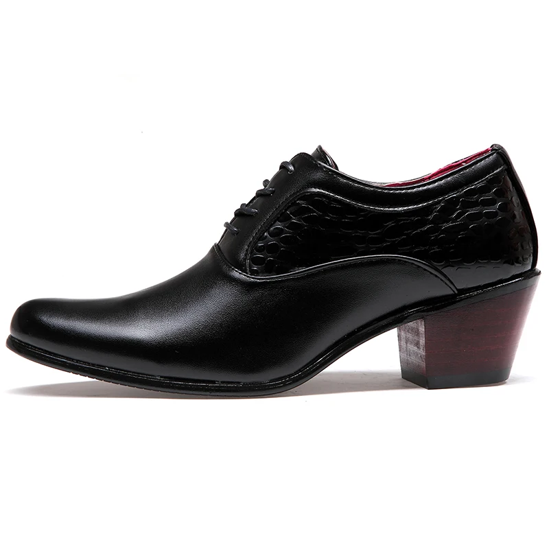 DJSUNNYMIX бренд нарядные туфли для мужчин 2019 кожаные модельные туфли мужской бизнес Дерби Оксфорд обувь острым обувь на высоком каблуке черный