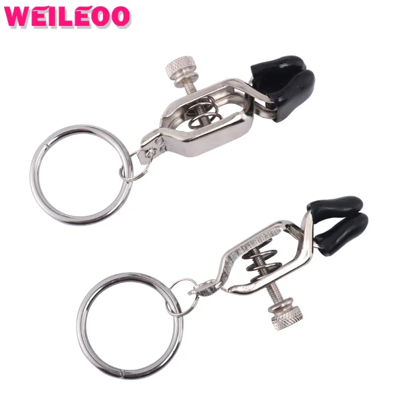 Adjustable metal nipple clamp with o ring sexy fetish erotic font b toy b font adult