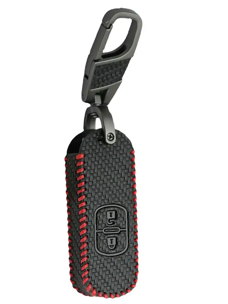 Кожаный чехол для автомобильных ключей, чехол Брелок чехол для Mazda 2, 3, 5, 6, 8, CX3 CX4 CX5 CX7 CX9 GT дистанционного держатель аксессуары для ванной комнаты - Название цвета: Черный
