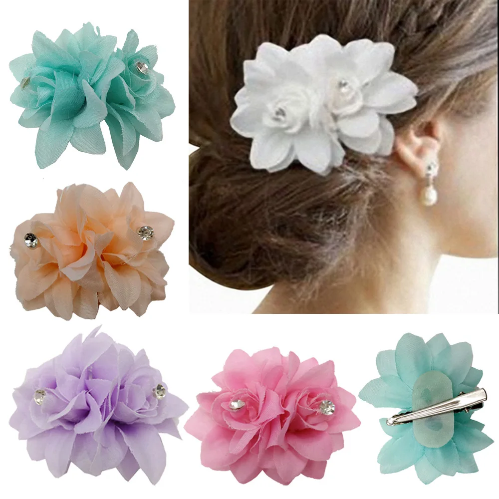 1pc Orchid Flower Hair Clip Barrette Summer Popular Bridal Wedding