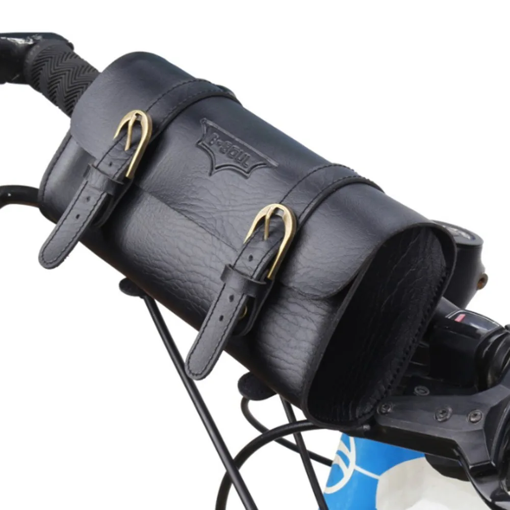 Brown//Black Bicycle Bike PU Leather Vintage Tail Bag Saddle Bag Back Seat bag