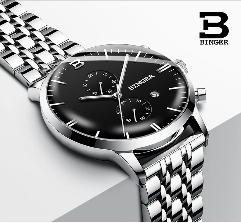 BINGER arc стекло Мужские часы Reloj Hombre мужские s часы лучший бренд класса люкс кварцевые часы спортивные водонепроницаемые Relogio Masculino Saat