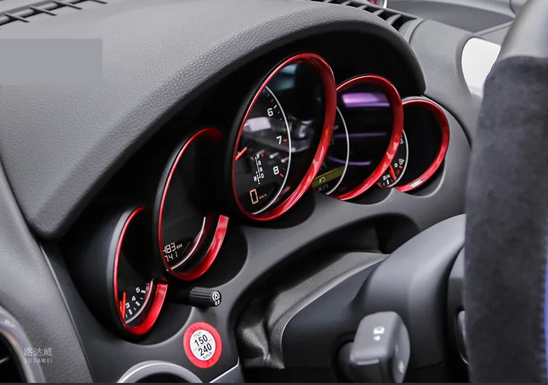 3 colors Car Dash Board Dashboard Decoration Ring Sticker Car-styling For Porsche Macan 911 Cayenne Panamera Boxster Accessories