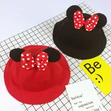 Милая Двусторонняя хлопковая детская шапочка с ушками для девочек, Панама, пляжная кепка на весну и лето, уличные шляпы от солнца