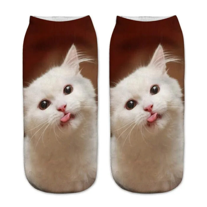 ZHBSLWT/новые женские носки с объемным принтом в виде кота; повседневные носки с рисунками из мультфильмов; короткие носки унисекс;-003 - Цвет: 7