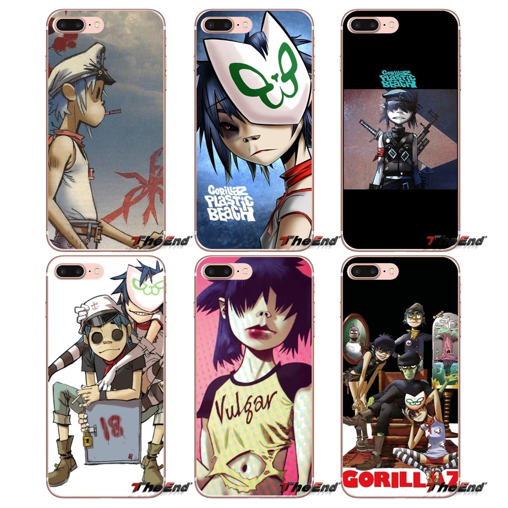 Прозрачные мягкие чехлы Gorillaz пластиковые пляжные Чехлы для Apple iPhone X 4 4S 5 5S SE 5C 6 6S 7 8