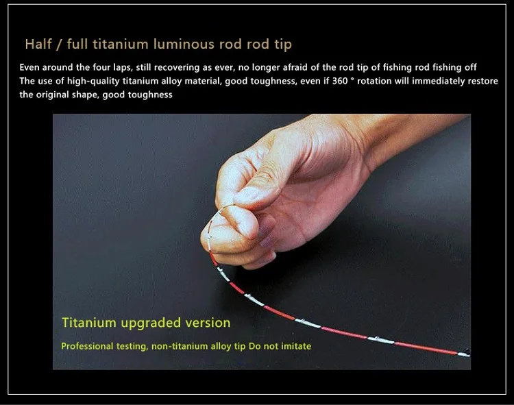 1 шт./упак. 55 см половина/полный titanium сплав светящийся плот, вклеиваемые удочка рыболовные снасти