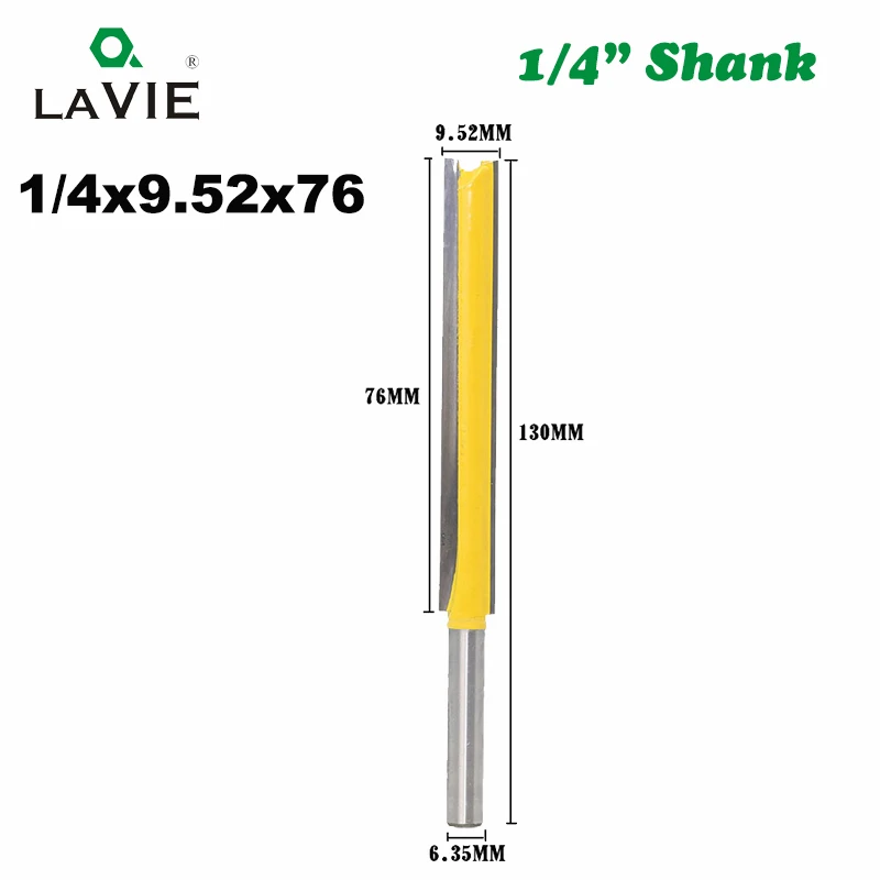 LA VIE фреза 1/4 хвостовик удлинение длинный прямой Обрезной нож с ЧПУ долото фрезы для резки по дереву MC01002 - Длина режущей кромки: 76mm