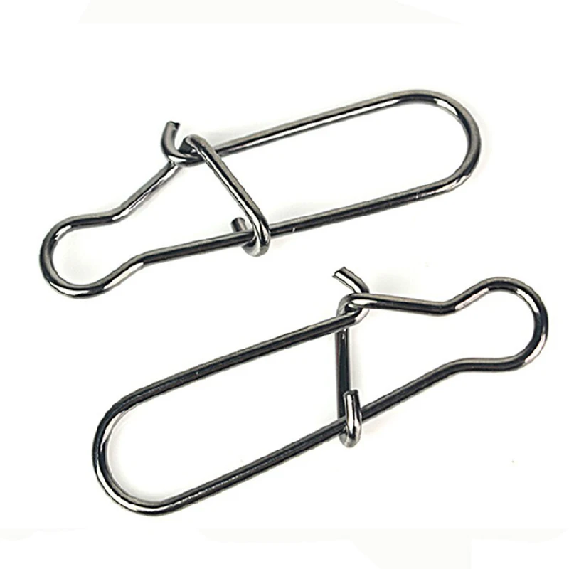 Buy 000 50pcs/lot Safety Snaps Fishing Swivel Hook Connector Stainless Steel