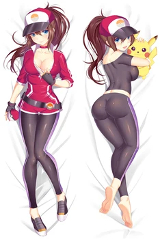 

MMF anime characters Hilda Ash Ketchum satoshi Lillie female trainer Lucario Serena pillow cover Dakimakura body Pillowcase