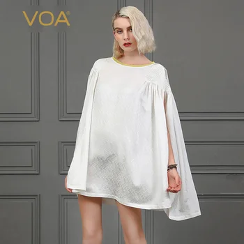 

VOA Harajuku T Shirt Clothes Streetwear 100% Silk Tee Ladies Pullover haut mujer B850