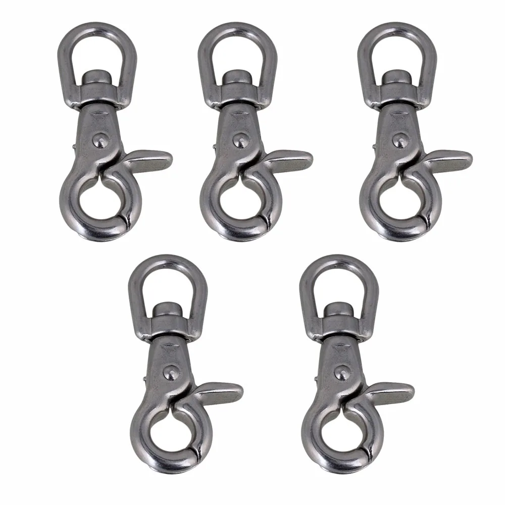 Silver 304 Stainless Steel Multi purpose Swivel Eye Lobster Clasps Clip