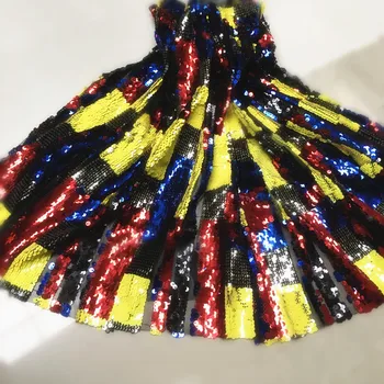 

Flippable Rainbow Wall Sequins Fabric shiny 1 Yard! 3 Multi-coloured in stock lady dress making sequined fabric 2019 NEW