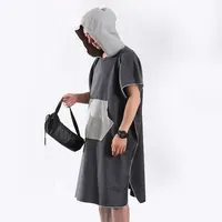 Microfiber Wetsuit Changing Robe Poncho with hood Quick Dry Hooded Towels for Swim Beach & Pool Compact & Lightweight Swim Towel 2