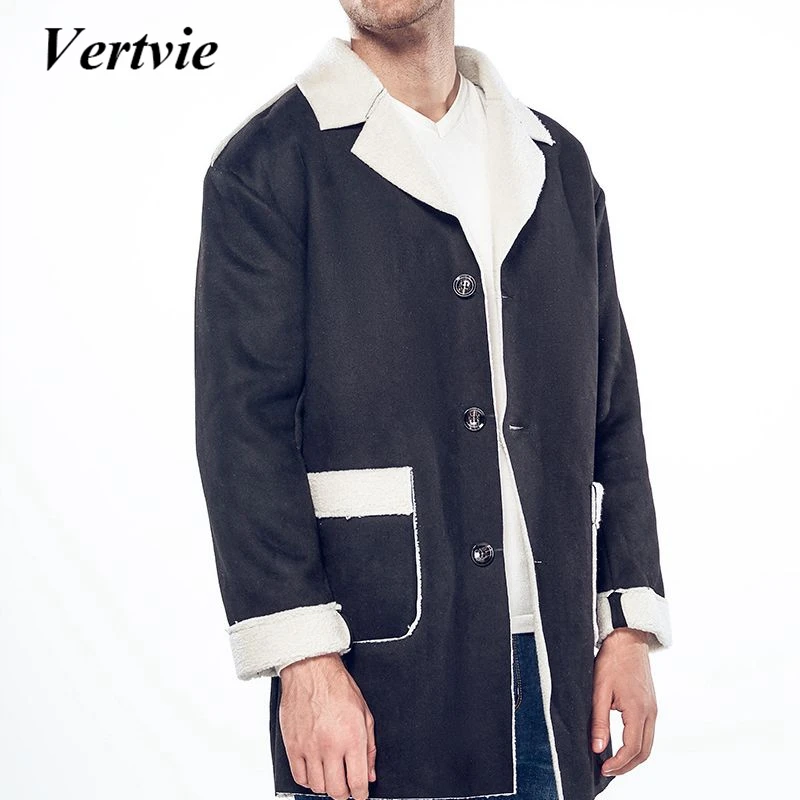 Vertvie Running Jackets Man Thick Warm Trench Mens Winter Jackets