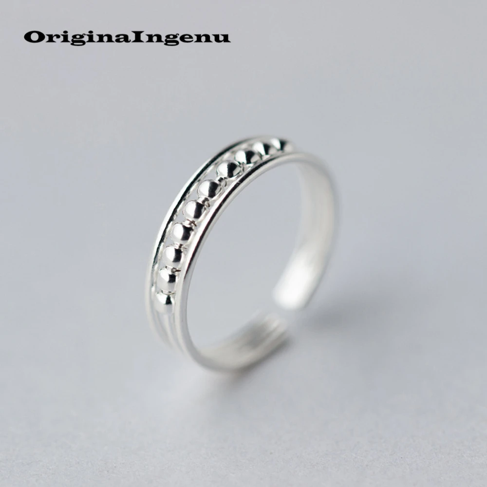 

925 Silver Ring Vintage Jewelry Charm Silver Beads Bohemia Minimalism Mom Birthday Gift Haut Femme Rings for Women Anillos