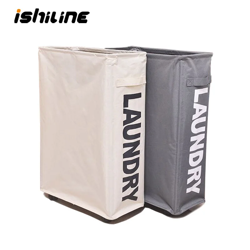 Foldable Dirty Clothes Basket with Caster Wheels Collapsible Laundry