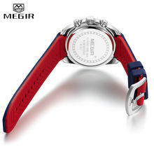 2020 MEGIR Watch Top Brand Mens Watches with Chronograph Waterproof Silicone Sport Wristwatch Men Watch Analog Quartz Relogio