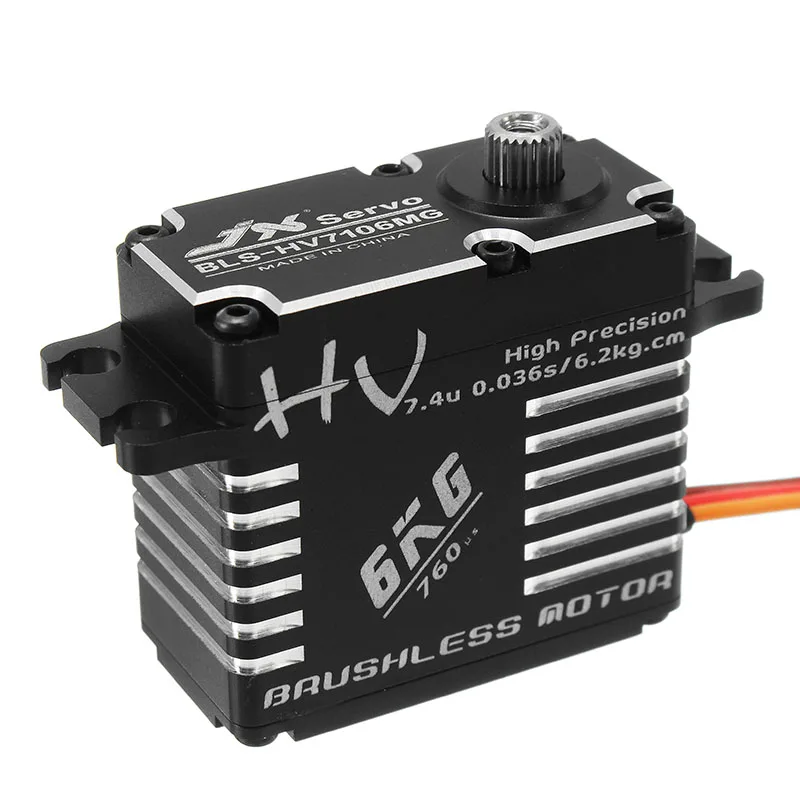 

JX BLS-HV7106MG 6KG HV High Precision Steel Gear Digital Brushless Lock Tail Servo High Quality RC Helicopter Parts Accessories
