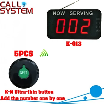 

LED Display Queue Call System with 5 Ultra-thin button can add the number one by one 1 LED number screen