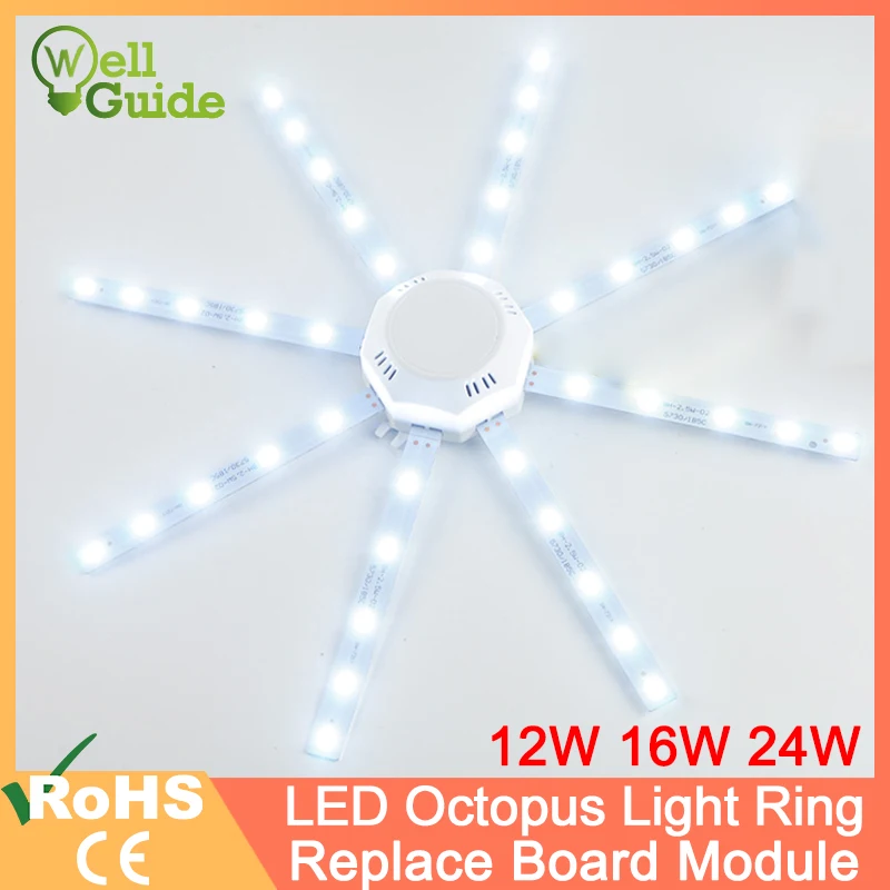 

12W 16W 20W 24W Led Downlight Accessory Octopus Magnetic plate Ring Light Led Lamp 220V For Ceiling Lamp Absorb dome Replace