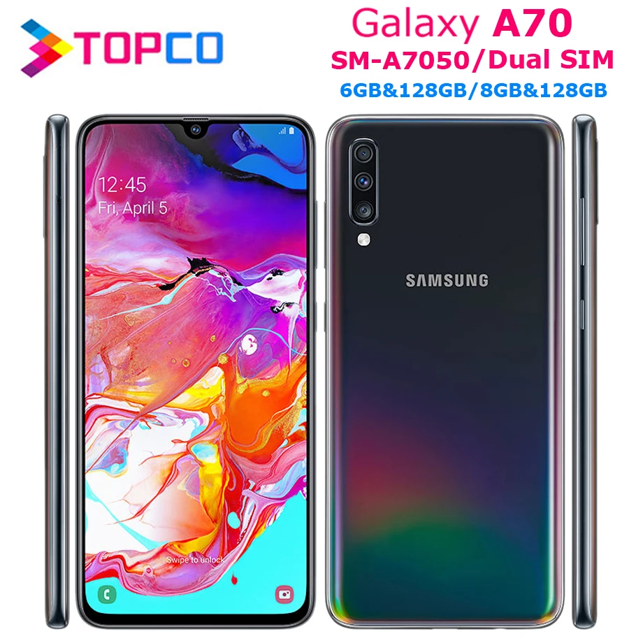 Samsung Galaxy A70 A7050 смартфон с 5 дюймовым дисплеем восьмиядерным процессором Snapdragon 6 7