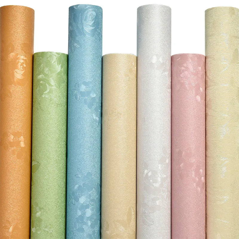

Self Adhesive Solid Color Embossed Pattern PVC Wall Stickers Living Room Wallpaper 60cm x 5m Blue Pink White Green Orange Beige