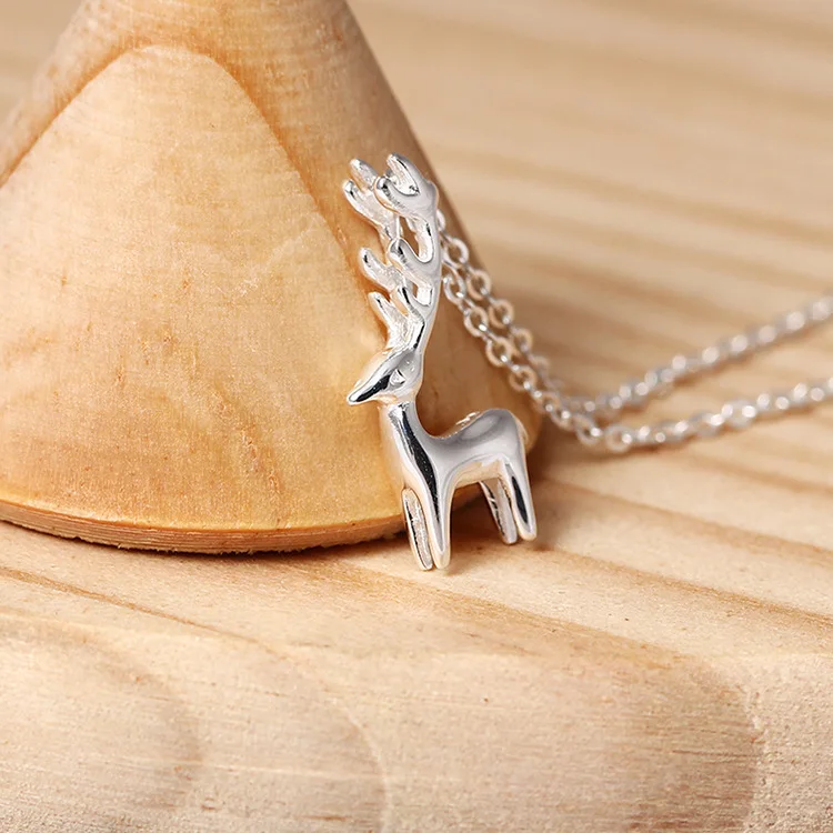 Elk necklace women gift 100% 925 Sterling silver nacklace Jewellery Clavicle chain pendant charms